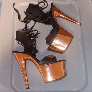 Rose Gold Stripper Shoes